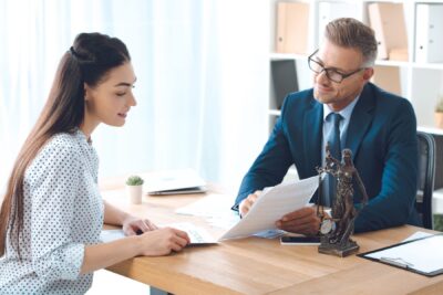 employment attorney discussing with client